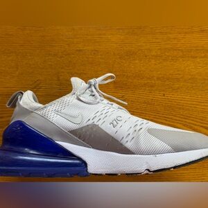 Nike Air Max 270 White and Blue Sneakers